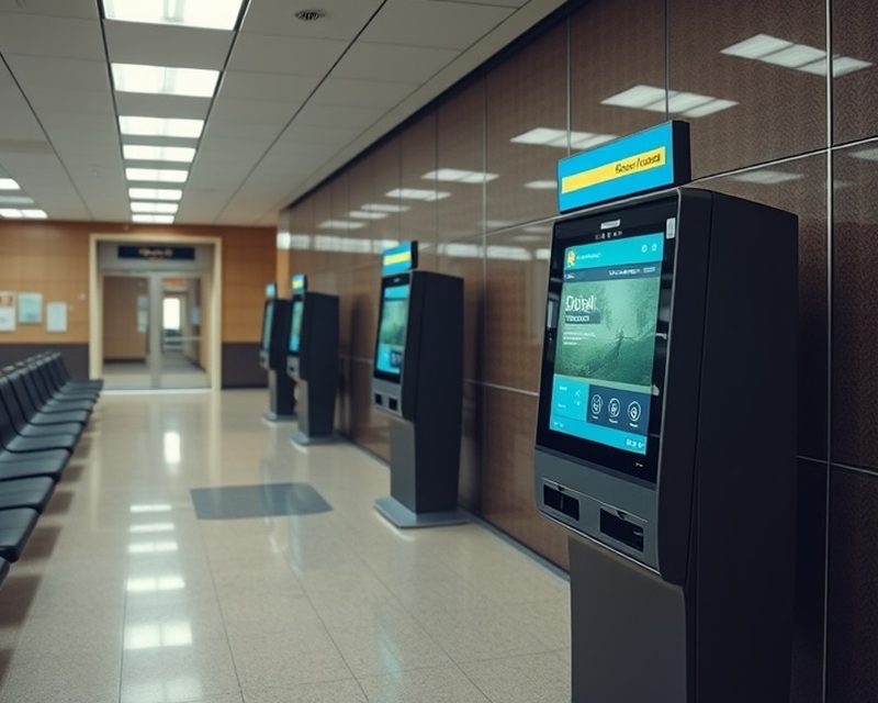 Orderly waiting area with a ticketing system