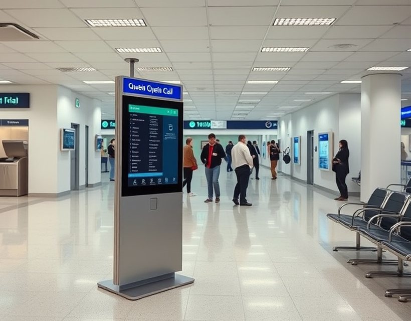Ticket dispenser in the service hall