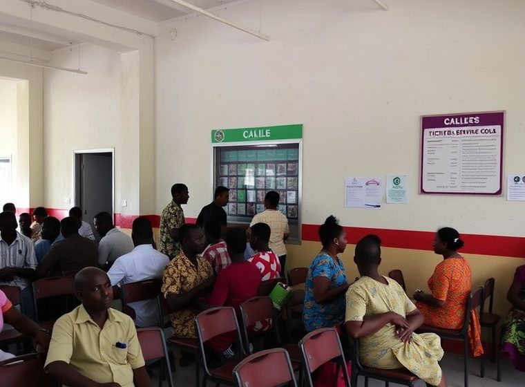 After — Tickets split by transaction type and an orderly waiting area.
